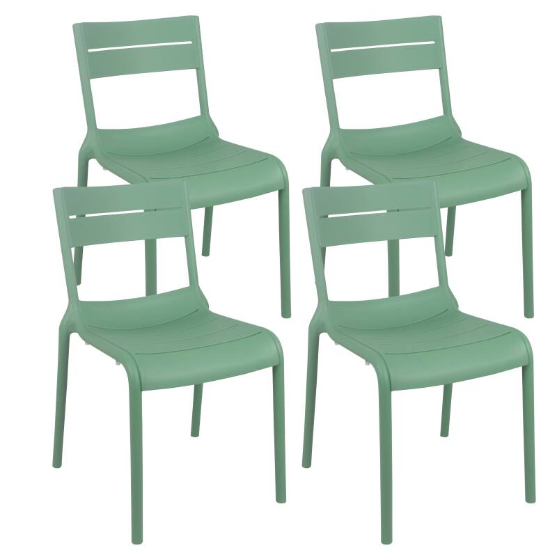 4er-set Terrassenstühlen aus Kunststoff