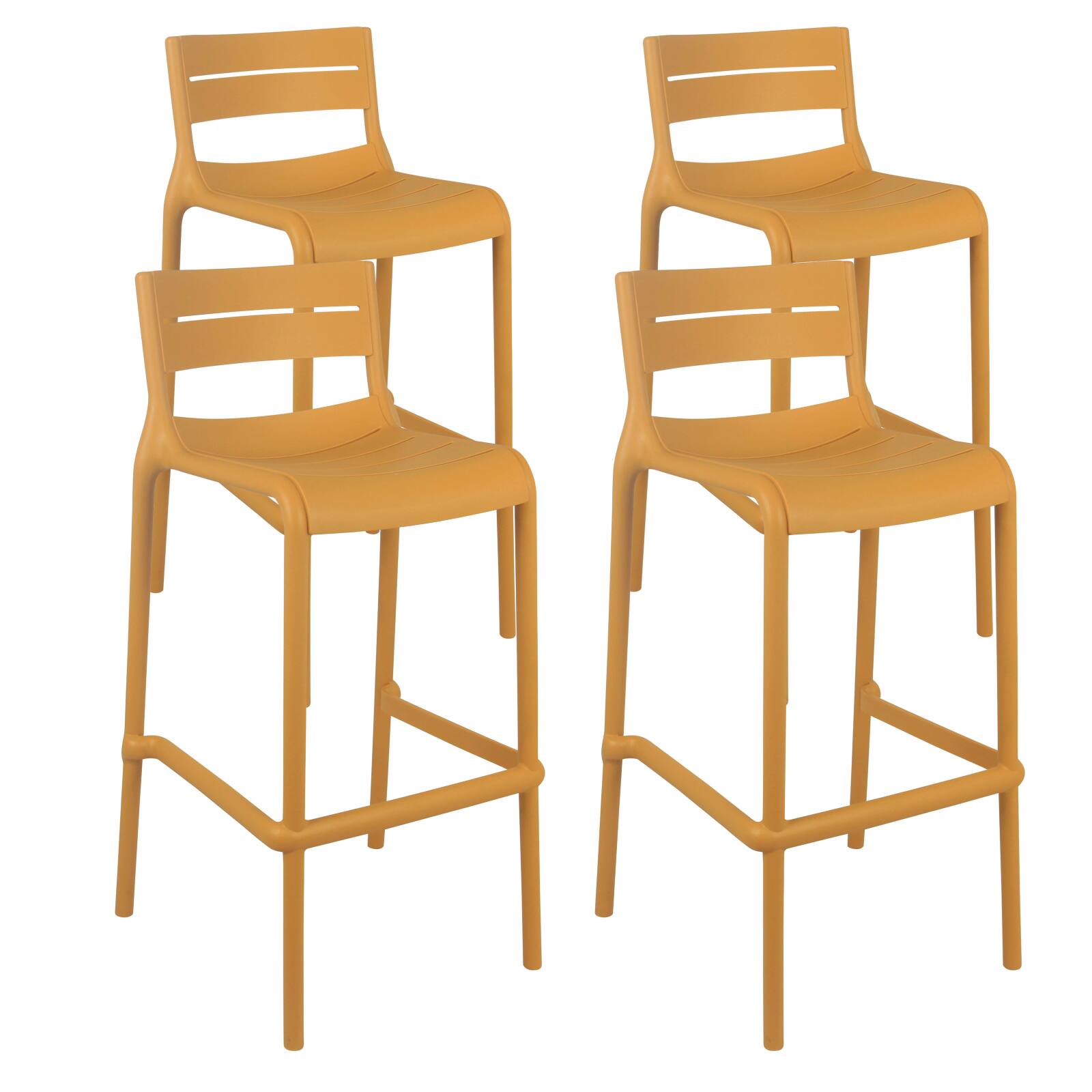 4er-set hohen Terrassenstühlen aus Kunststoff 4er-set hohen Terrassenstühlen aus Kunststoff