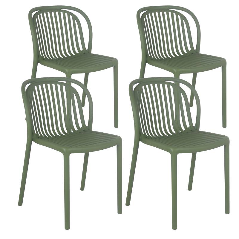 4er-set Terrassenstühlen aus Kunststoff