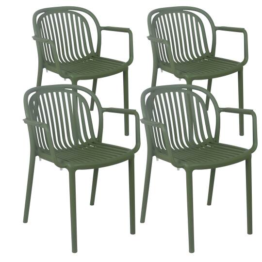 4er-set Terrassenstühlen mit Kunststoffarmlehnen