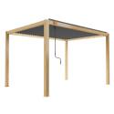Selbsttragende bioklimatische Pergola aus Aluminium mit Holzdekor 3 x 4 m mit 1, 2 oder 3 Markise