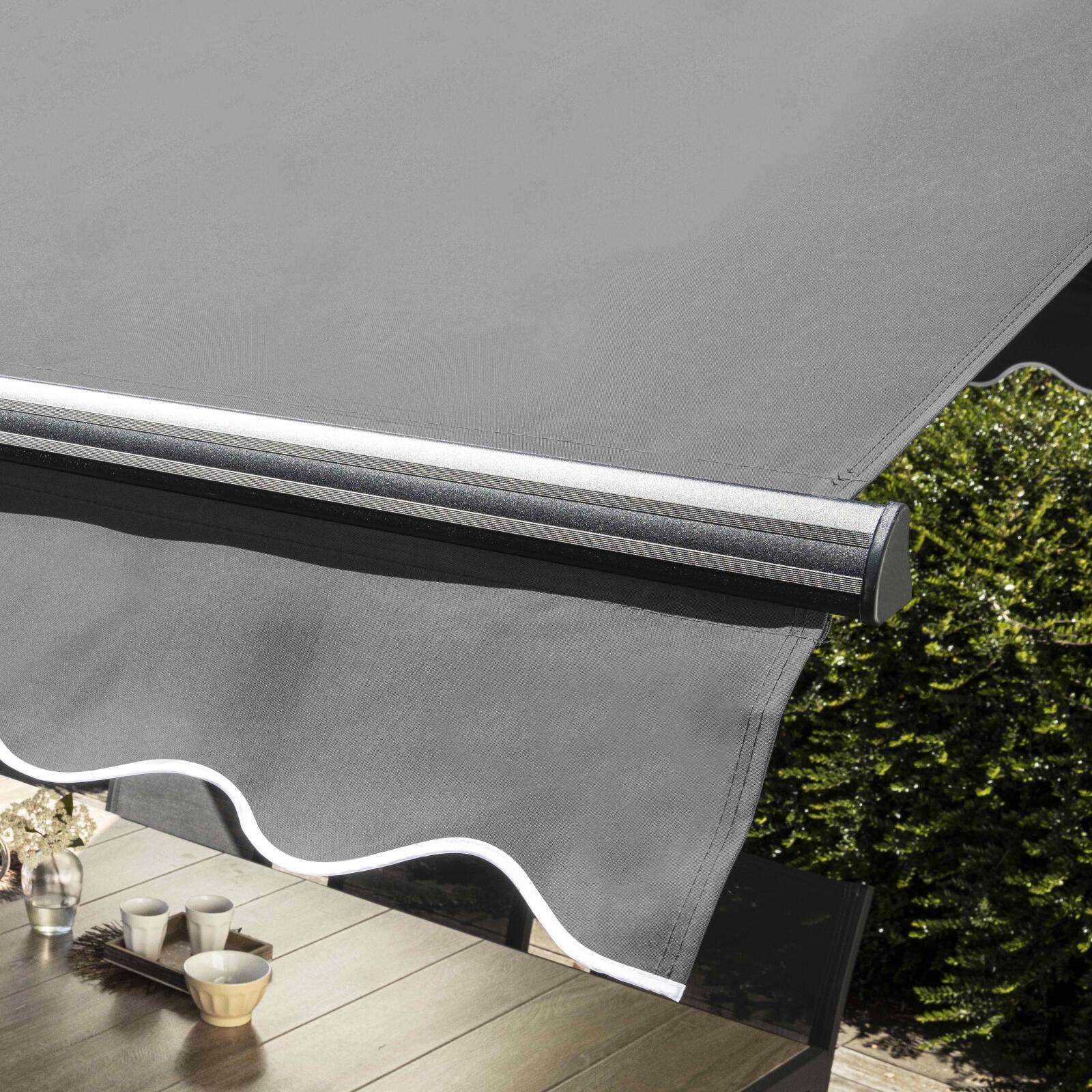 Doppelmarkise Neigung (3 x 4m) + 4 Gewichtsplatten 