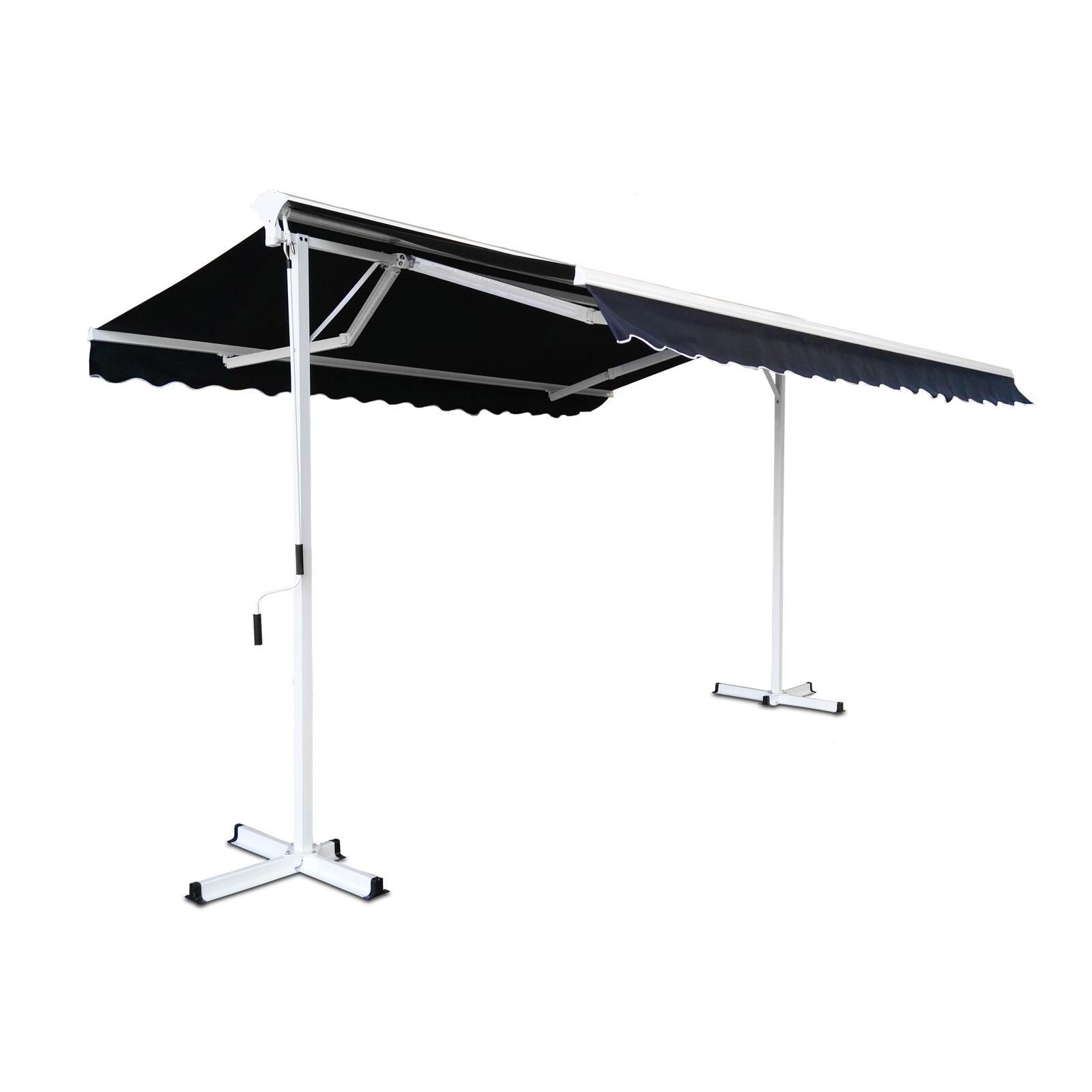 Doppelmarkise Neigung (3 x 4m) + 4 Gewichtsplatten 