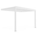 Motorisierte bioklimatische Pergola aus weißem Aluminium 3x4m mit LED-Beleuchtung