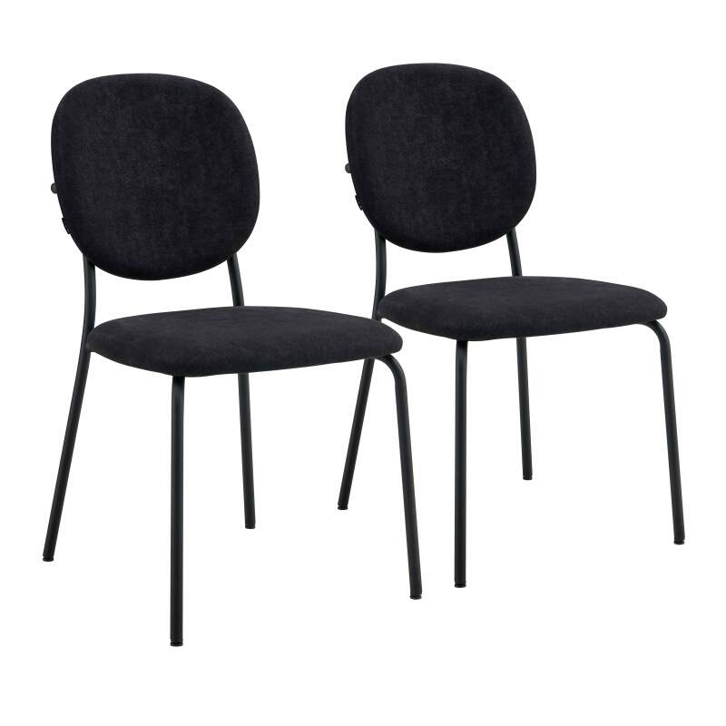Set mit 2 Stühlen aus Stahl und Stoff