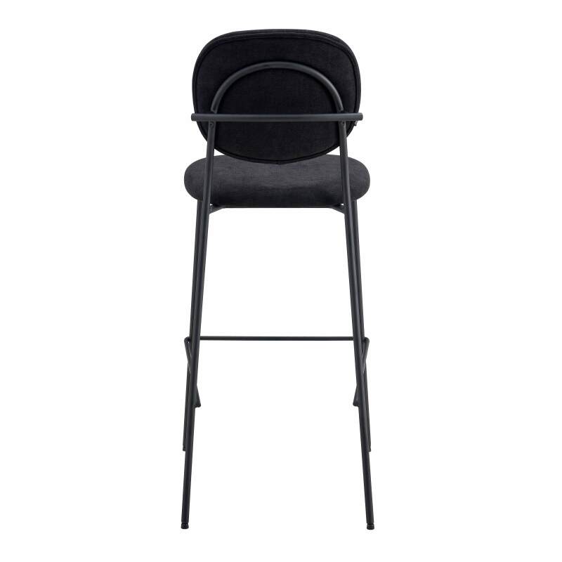 Set mit 2 Hochstühlen aus Stahl und Stoff