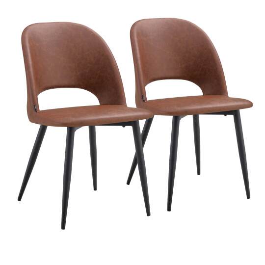 Set mit 2 Stühlen aus Stahl und beschichtetem Textil