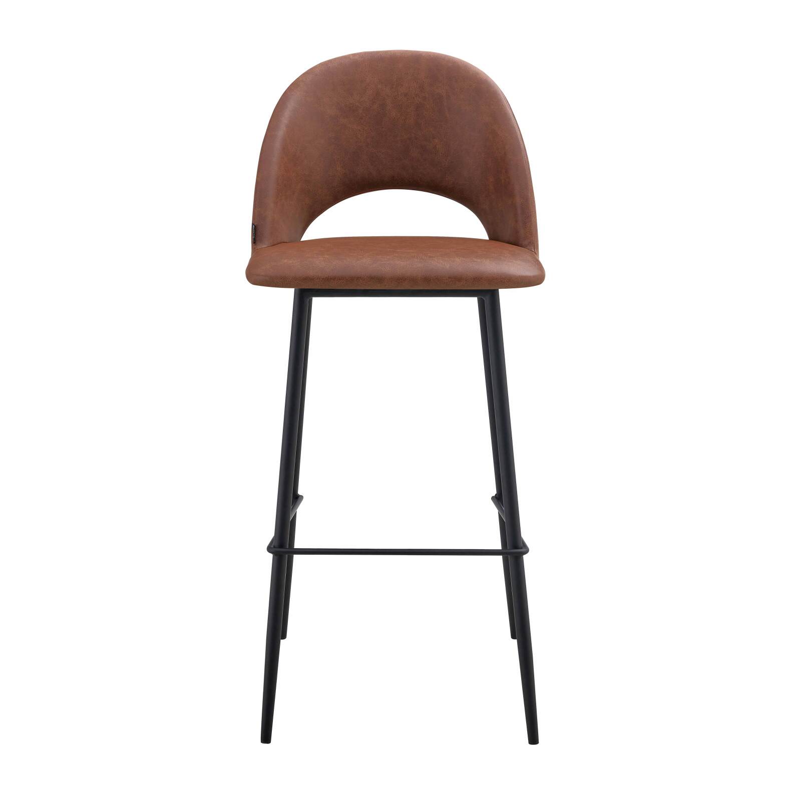 Set mit 2 Hochstühlen aus Metall und beschichtetem Textil