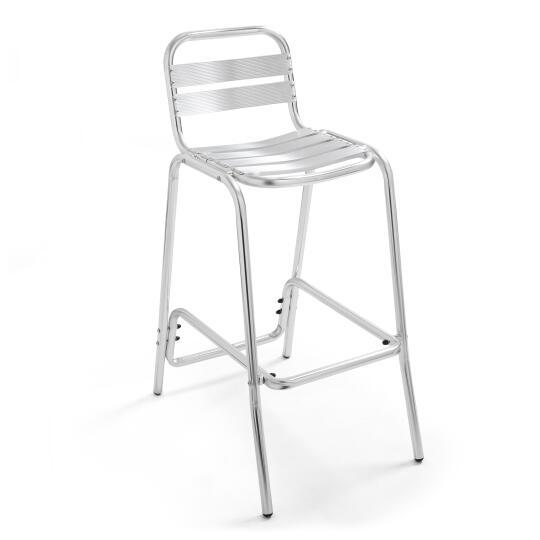 Hochstuhl für die Bar aus eloxiertem Aluminium