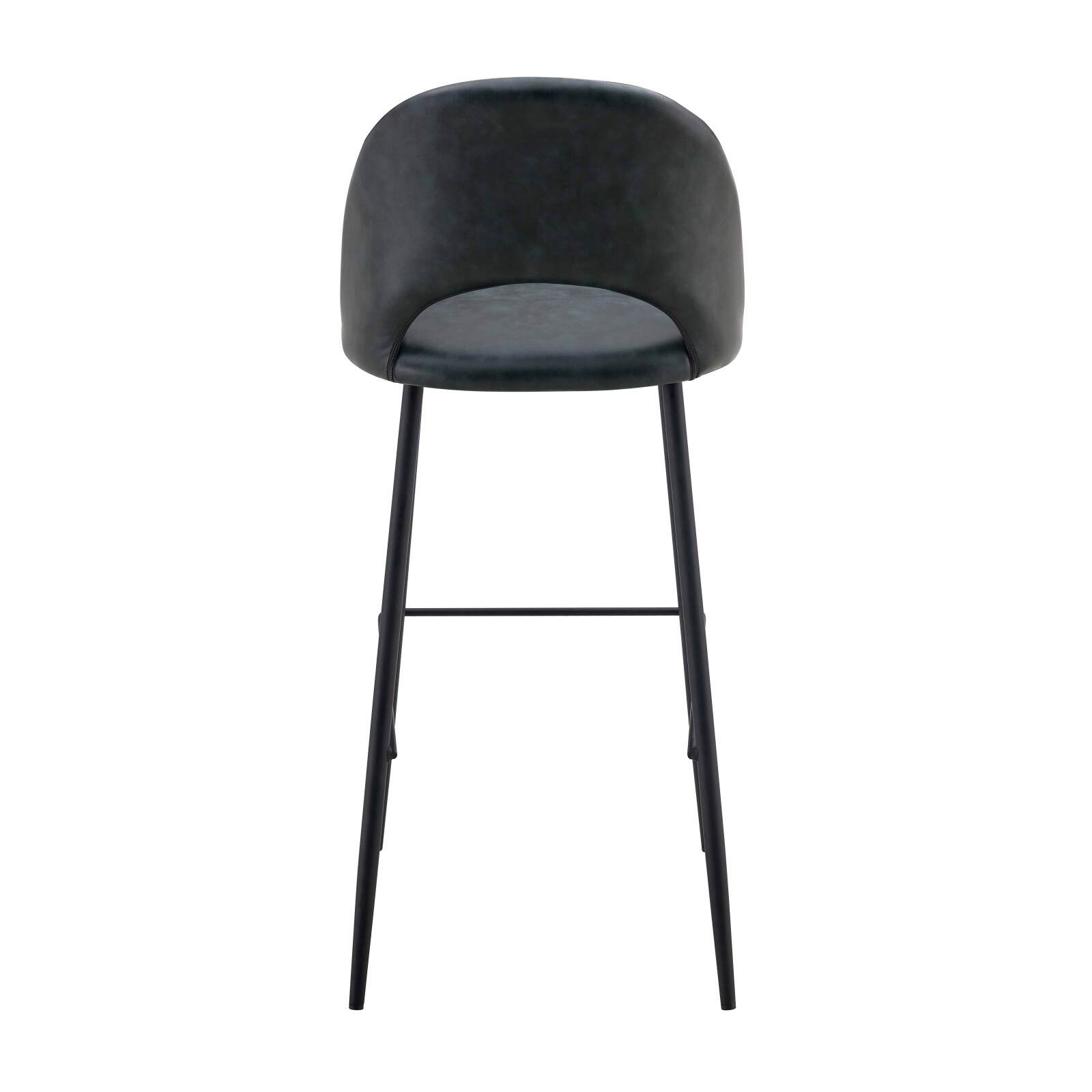 Set mit 2 Hochstühlen aus Metall und beschichtetem Textil