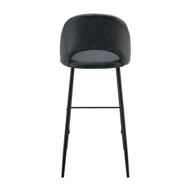 Set mit 2 Hochstühlen aus Metall und beschichtetem Textil