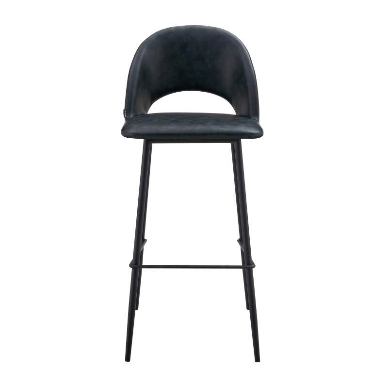 Set mit 2 Hochstühlen aus Metall und beschichtetem Textil