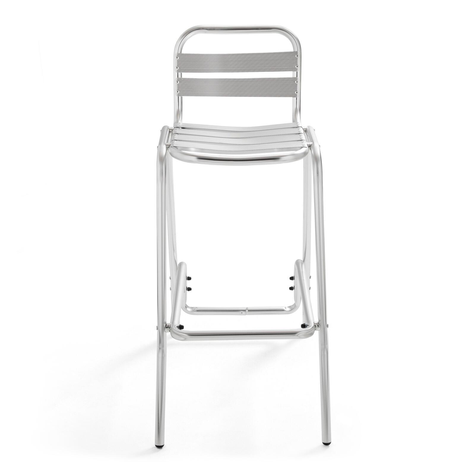 Hochstuhl für die Bar aus eloxiertem Aluminium 