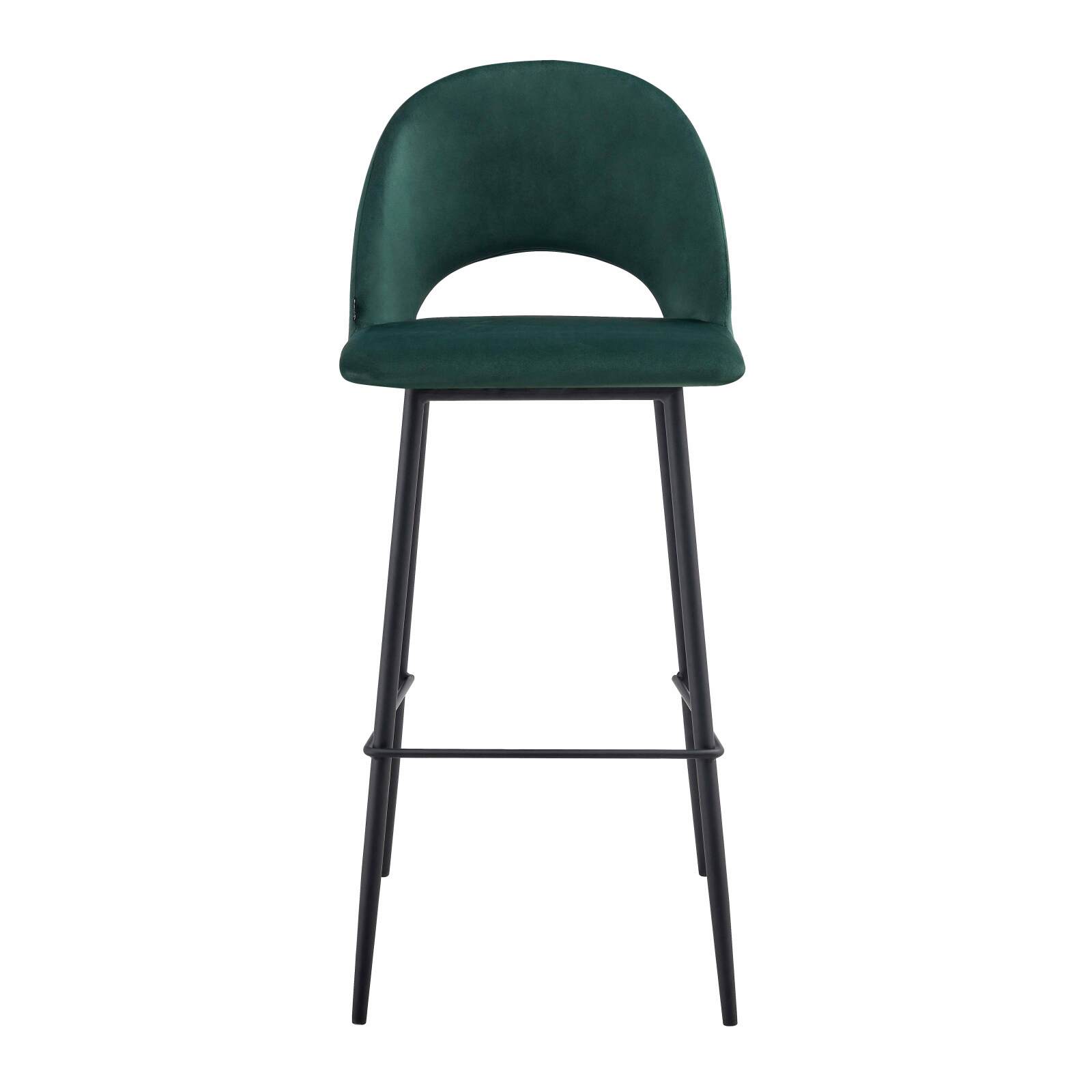 Set mit 2 Hochstühlen aus Metall und Samt