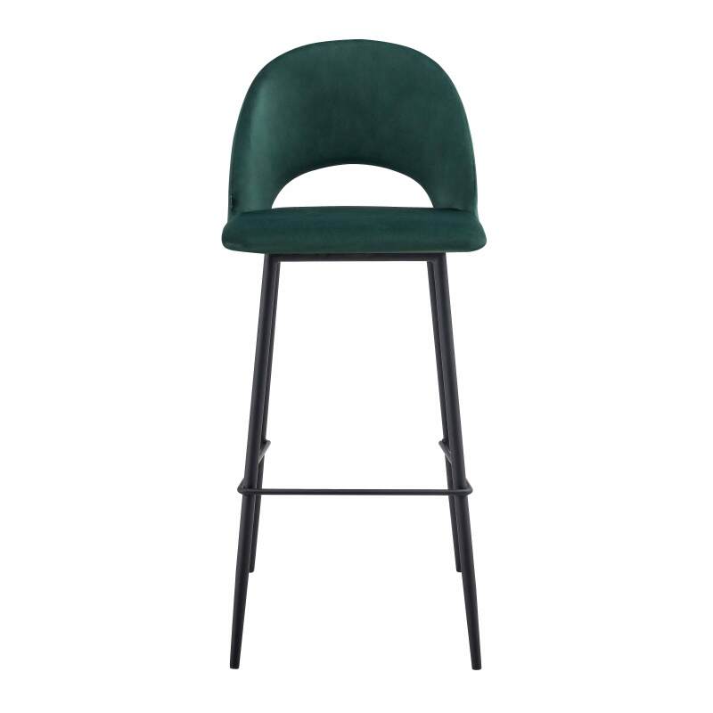 Set mit 2 Hochstühlen aus Metall und Samt (4/5)