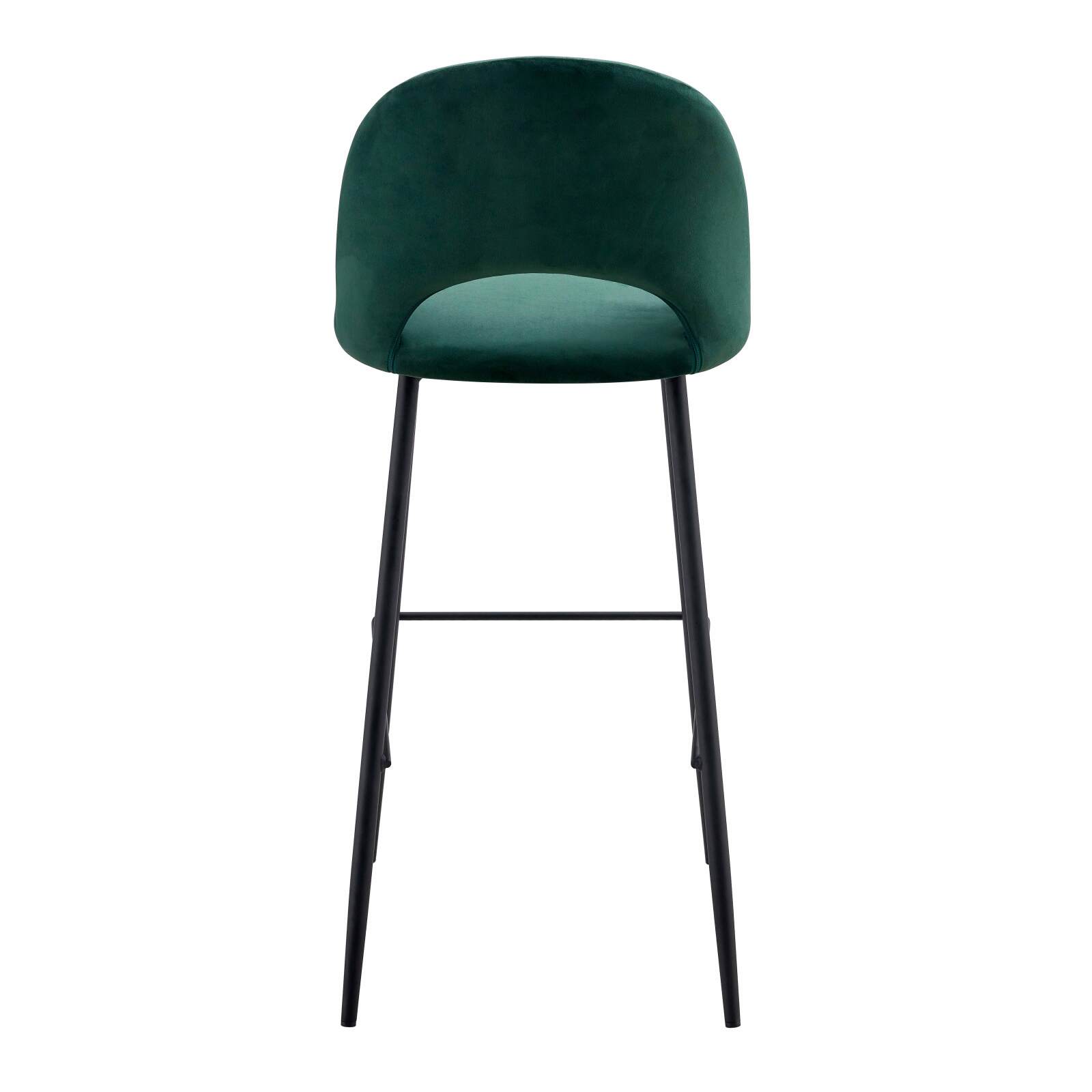 Set mit 2 Hochstühlen aus Metall und Samt