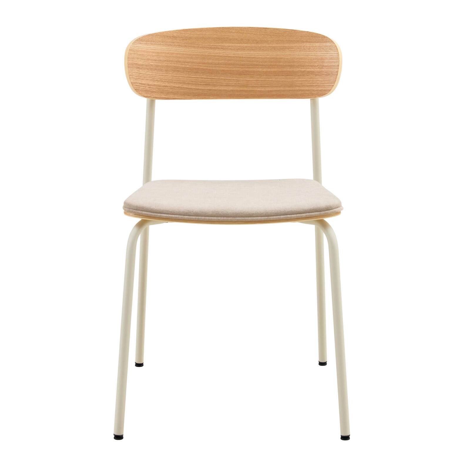 Set mit 2 Stühlen aus Metall, Holz und Stoff