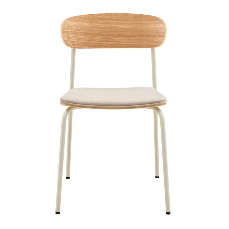 Set mit 2 Stühlen aus Metall, Holz und Stoff