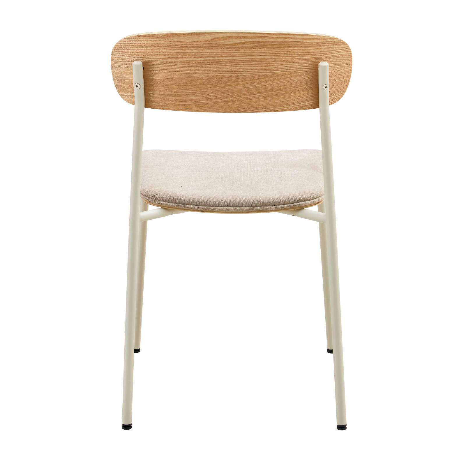 Set mit 2 Stühlen aus Metall, Holz und Stoff