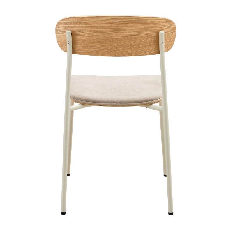 Set mit 2 Stühlen aus Metall, Holz und Stoff