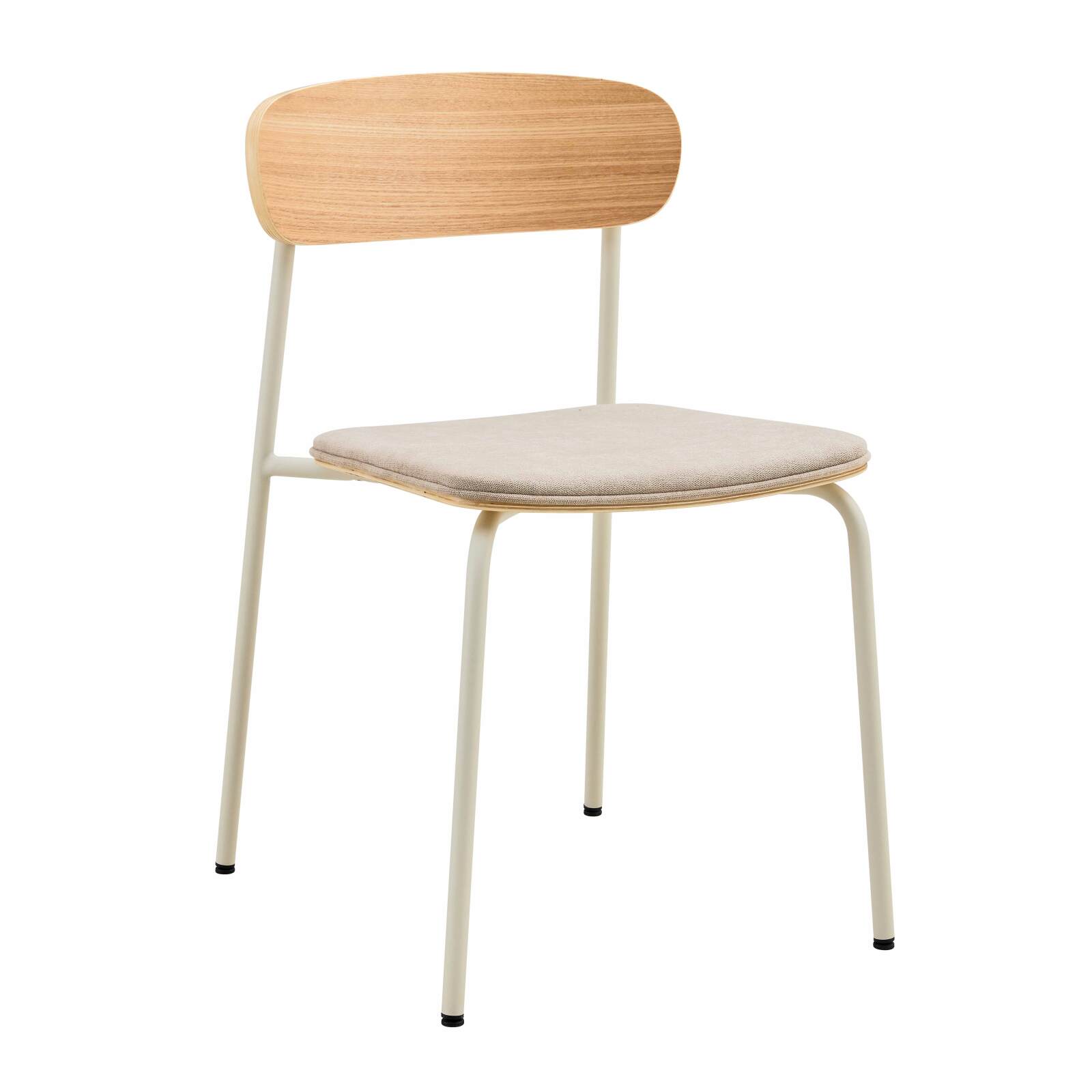 Set mit 2 Stühlen aus Metall, Holz und Stoff