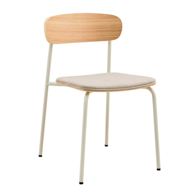 Set mit 2 Stühlen aus Metall, Holz und Stoff