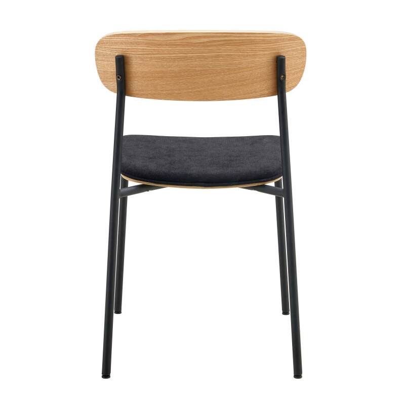 Set mit 2 Stühlen aus Metall, Holz und Stoff (3/6)