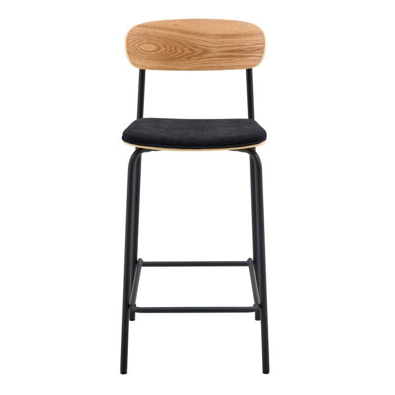 Set mit 2 Hochstühlen aus Metall, Holz und Stoff (5/6)