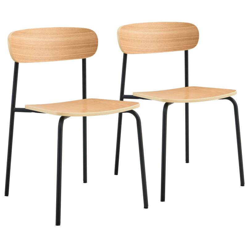 Set aus 2 Stühlen aus Metall und Holz