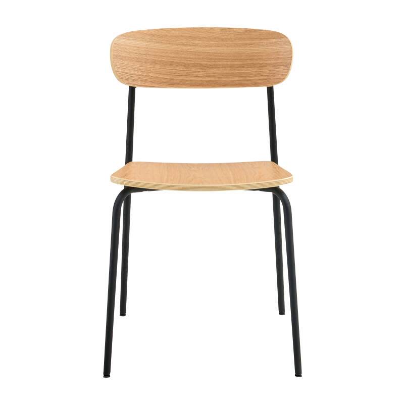 Set aus 2 Stühlen aus Metall und Holz