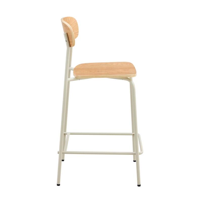 Set mit 2 Hochstühlen aus Metall und Holz