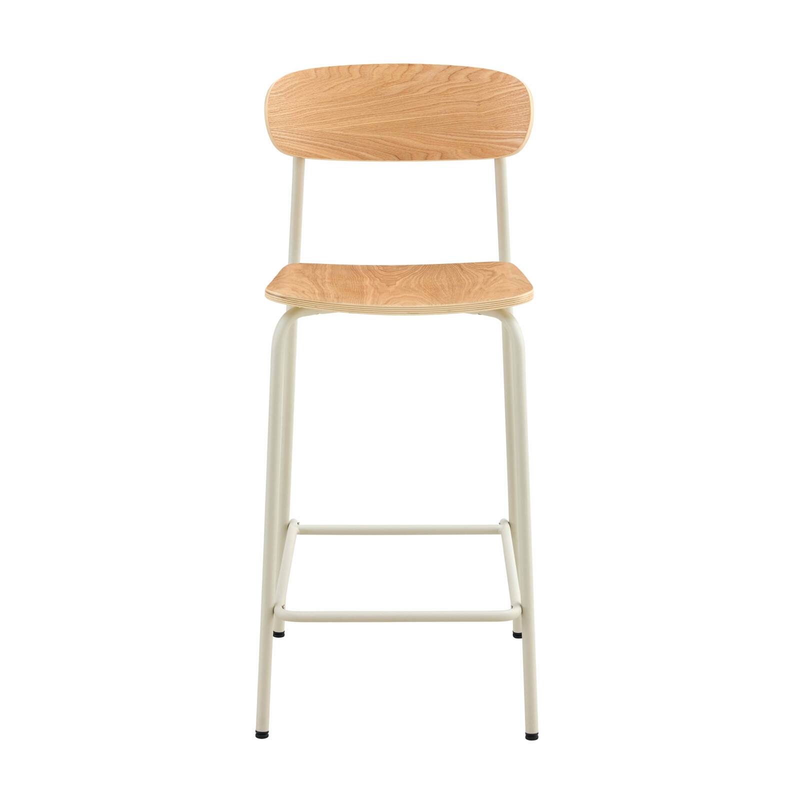 Set mit 2 Hochstühlen aus Metall und Holz Set mit 2 Hochstühlen aus Metall und Holz