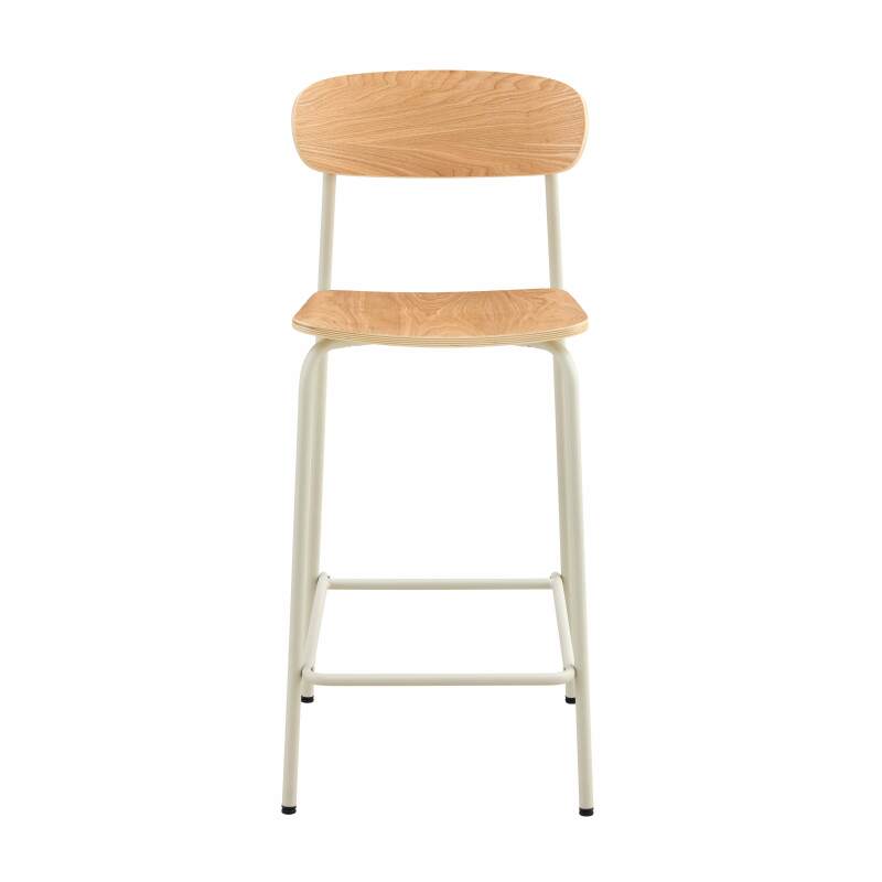 Set mit 2 Hochstühlen aus Metall und Holz