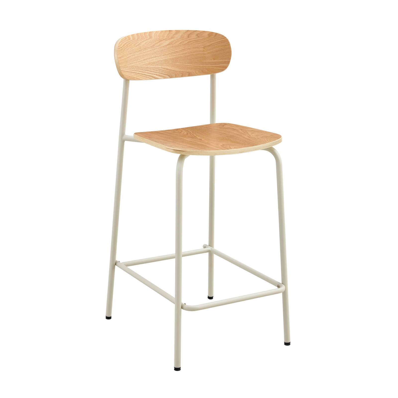 Set mit 2 Hochstühlen aus Metall und Holz Set mit 2 Hochstühlen aus Metall und Holz