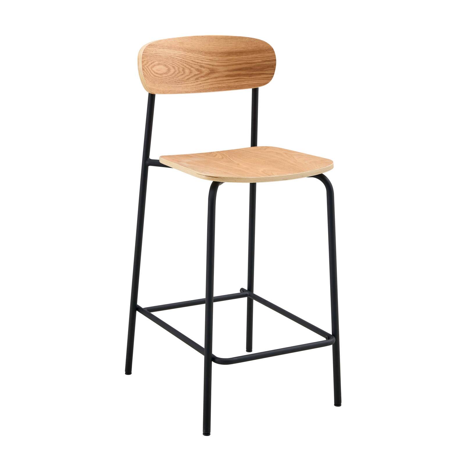 Set mit 2 Hochstühlen aus Metall und Holz