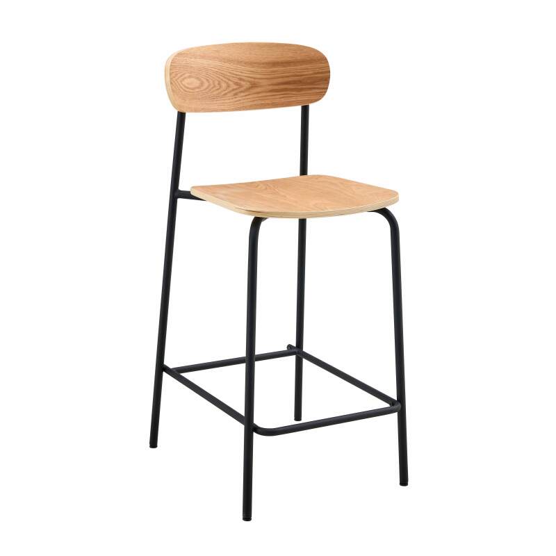 Set mit 2 Hochstühlen aus Metall und Holz