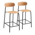Set mit 2 Hochstühlen aus Metall und Holz