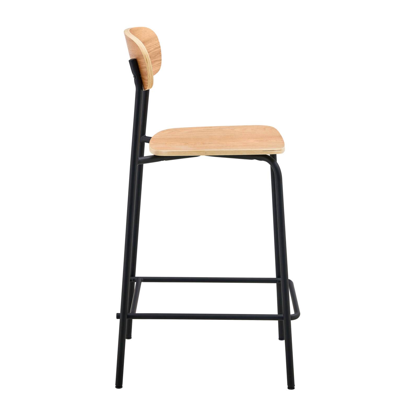 Set mit 2 Hochstühlen aus Metall und Holz