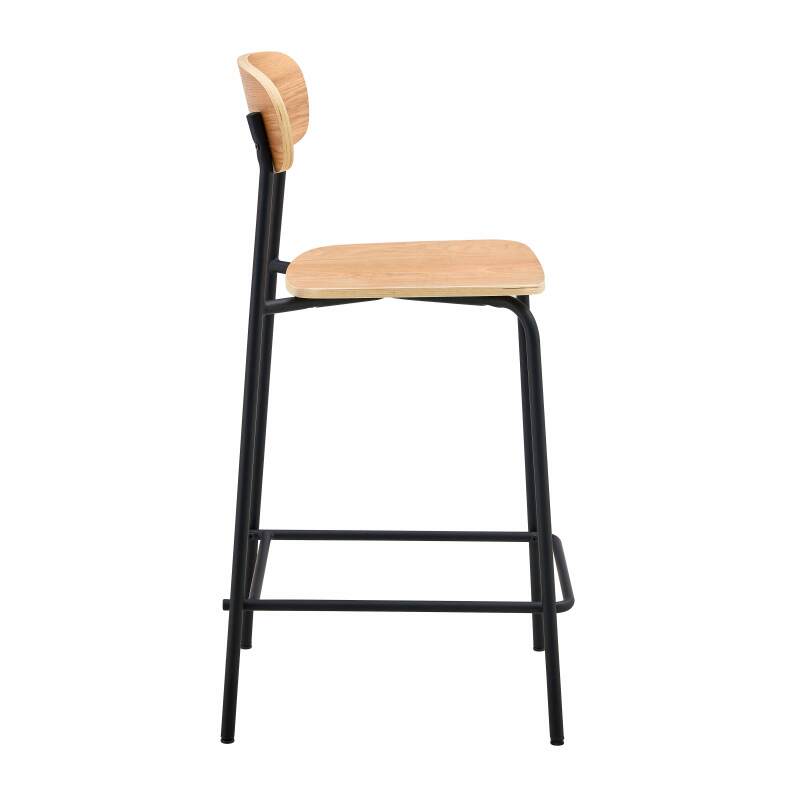 Set mit 2 Hochstühlen aus Metall und Holz