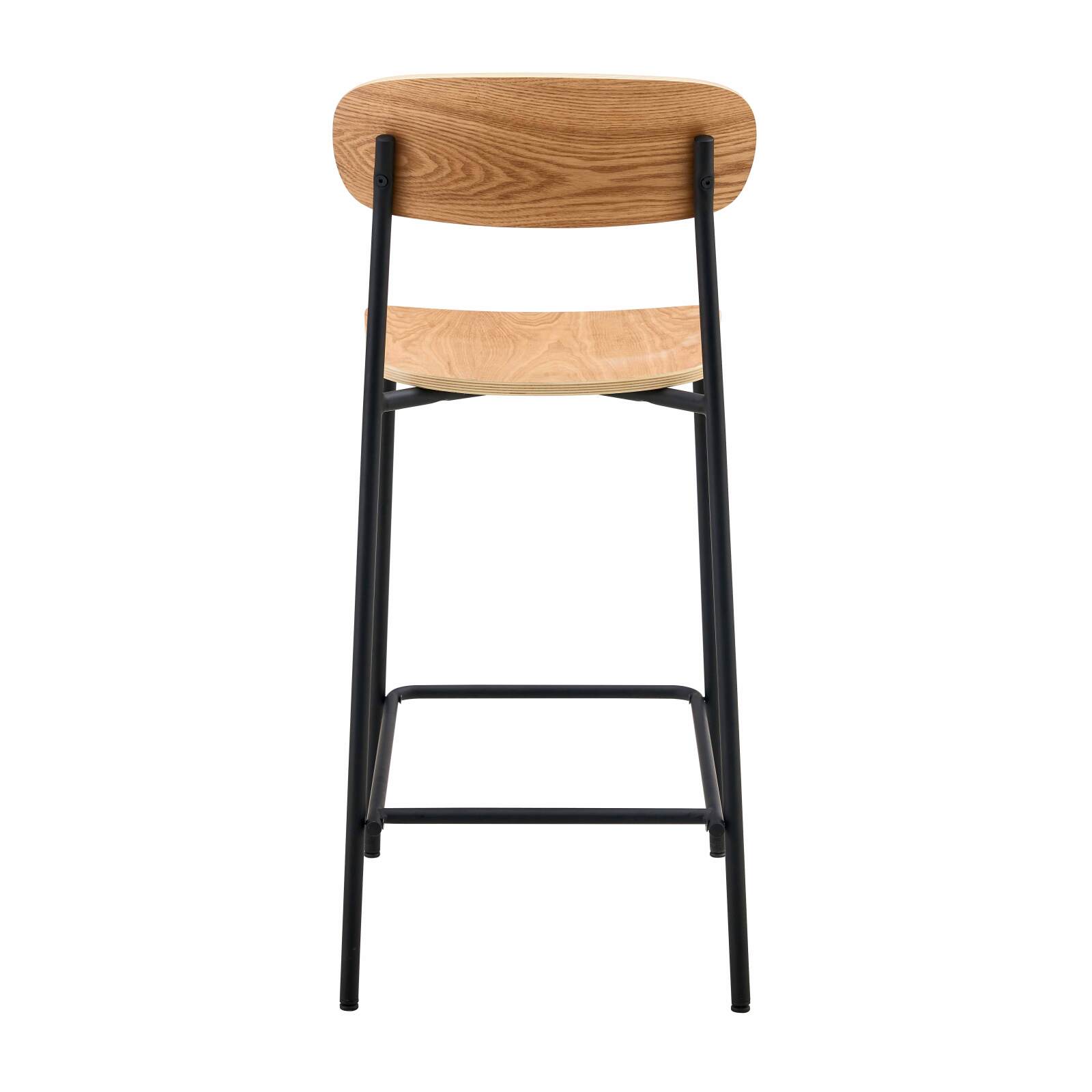 Set mit 2 Hochstühlen aus Metall und Holz