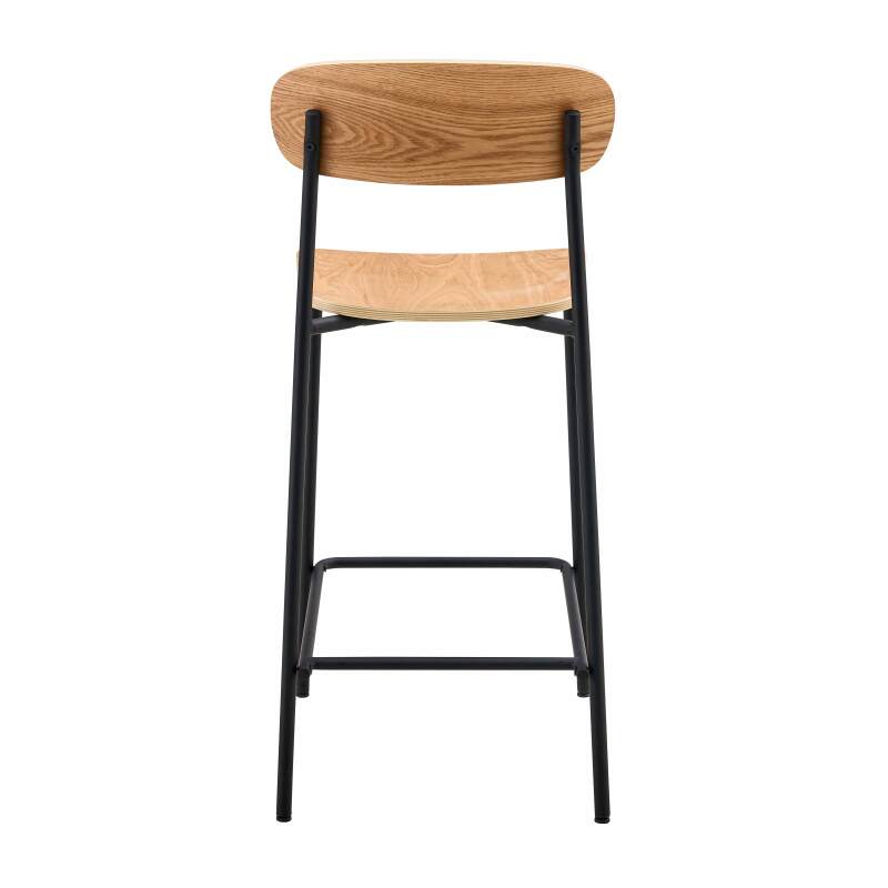 Set mit 2 Hochstühlen aus Metall und Holz