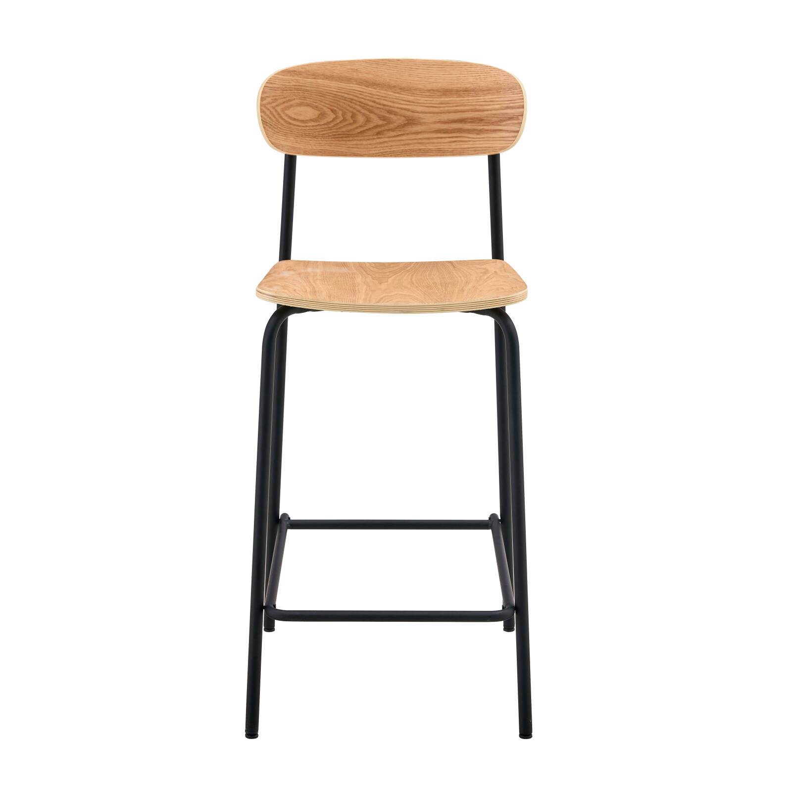 Set mit 2 Hochstühlen aus Metall und Holz