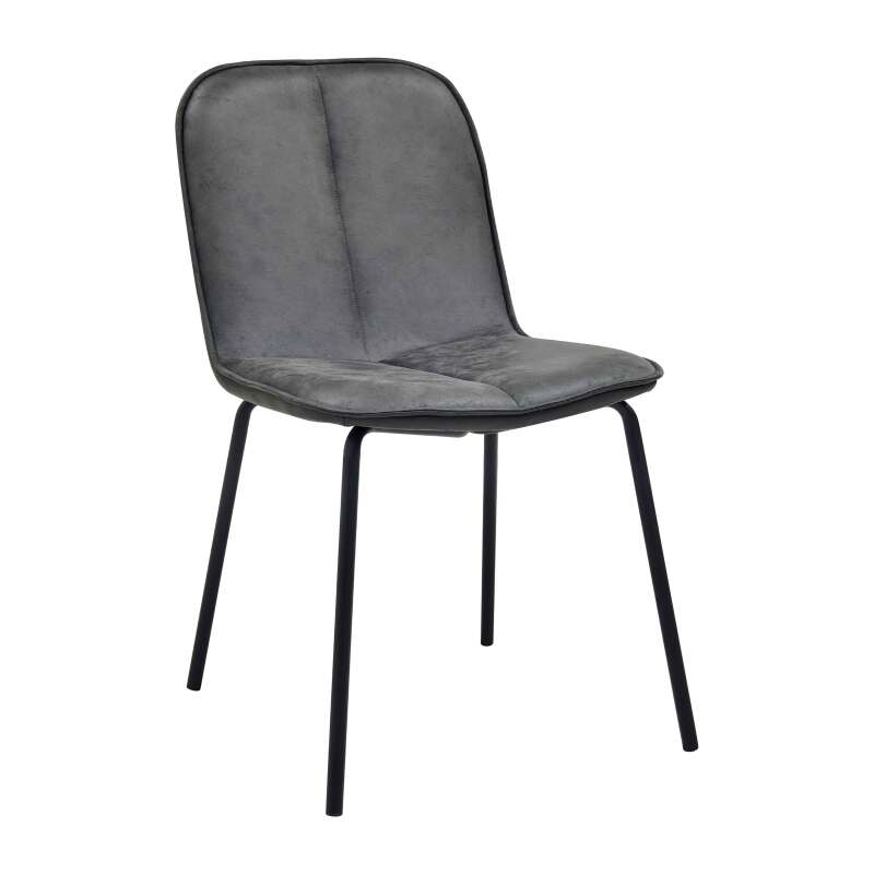 Set mit 2 Stühlen aus Metall und beschichtetem Textil