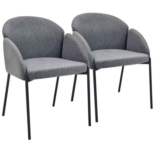 Set mit 2 Stühlen aus Stahl und Stoff