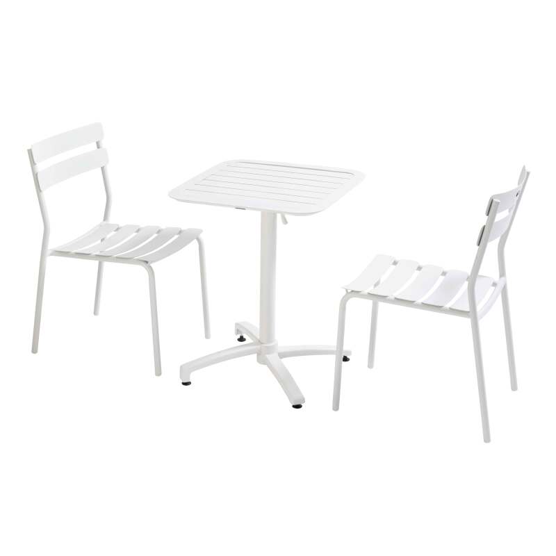 60x60 cm großer Aluminium-Liegetisch und 2 Stühle