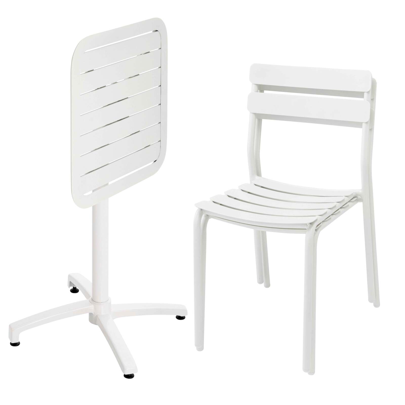 60x60 cm großer Aluminium-Liegetisch und 2 Stühle