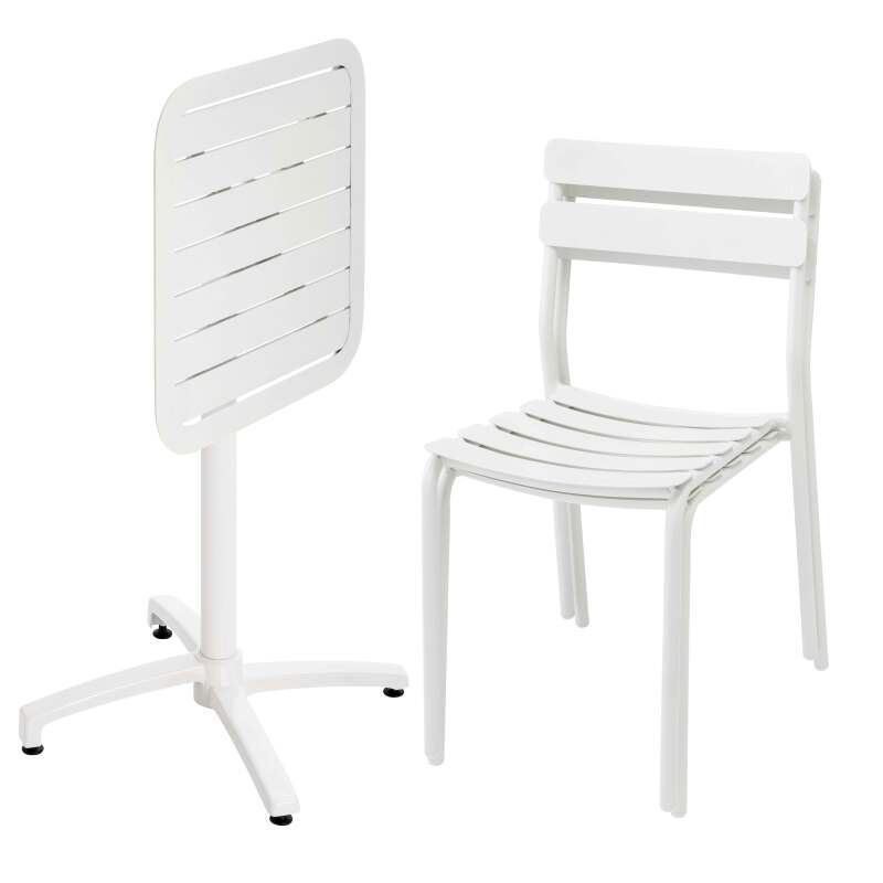 60x60 cm großer Aluminium-Liegetisch und 2 Stühle (2/7)