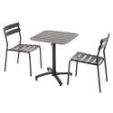 70 x 70 cm großer Terrassen-Liegetisch und 2 Aluminiumstühle