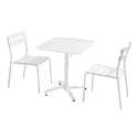 70 x 70 cm großer Terrassen-Liegetisch und 2 Aluminiumstühle