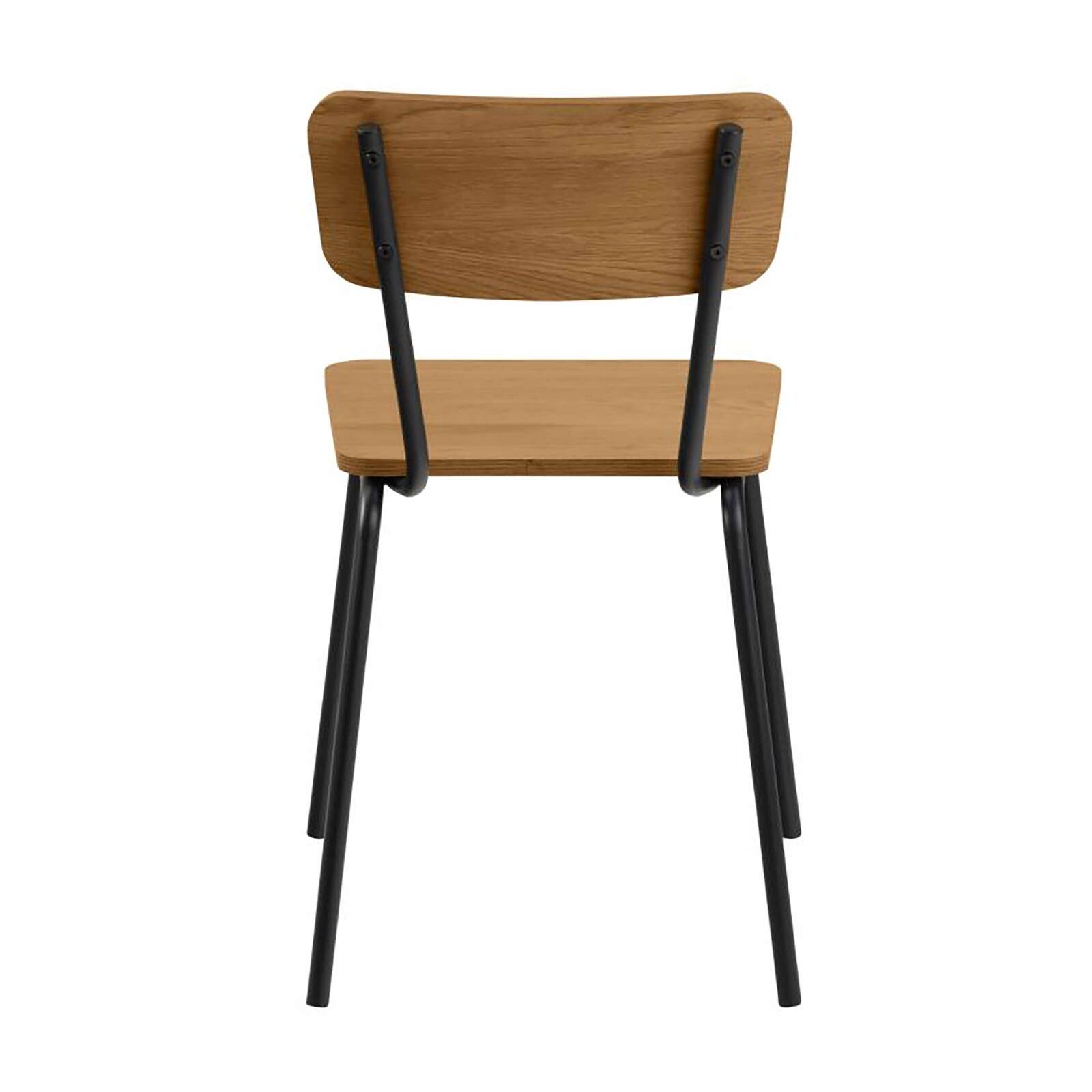 Set mit 4 Stühlen aus Stahl und MDF in FSC®-Eichenoptik